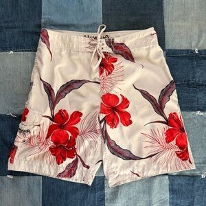 vtg y2k board shorts hawaiian floral honolua surf co 33x9